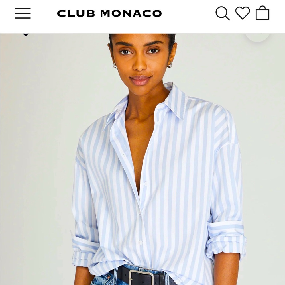 Striped Club Monaco Cotton Shirt